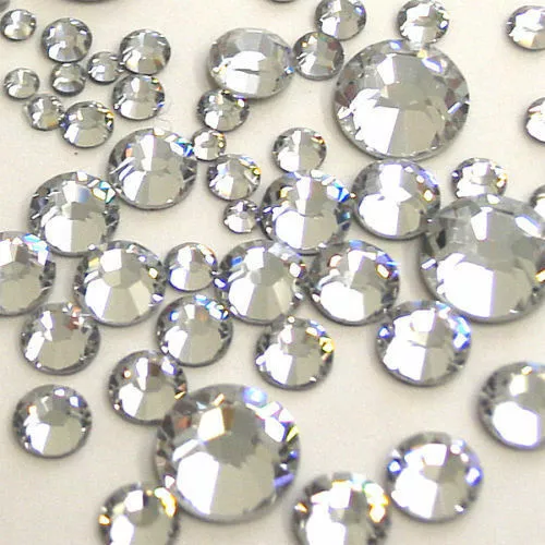 1000 Clear Crystal Silver Flat Back Acrylic Rhinestones Diamante Beads 3 4 5&6mm