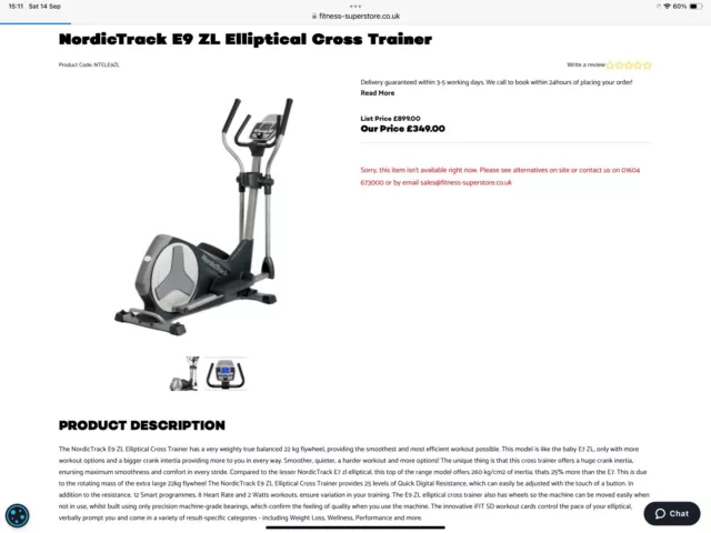 Nordictrack e72 cross trainer online