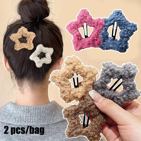 Cabello Bang Lateral con Peluche Broche Cordero 2pcs Broche/Lana Accesorios "