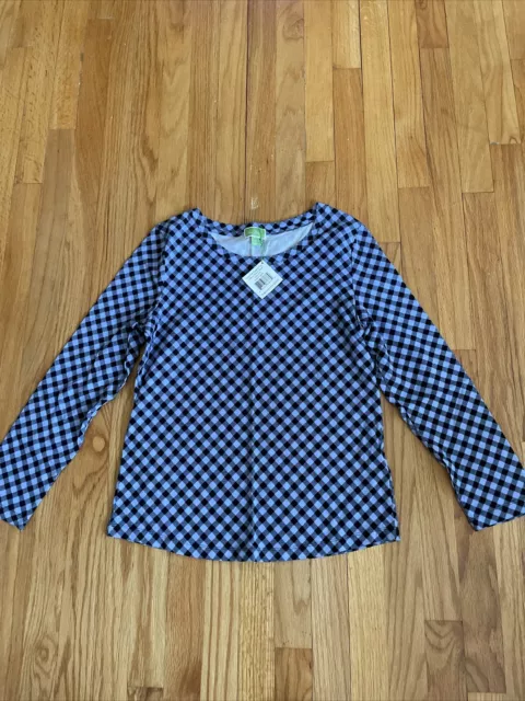 Vera Bradley Pajama Top Small Womens Cozy Knit Alpine Check Blue Plaid B10