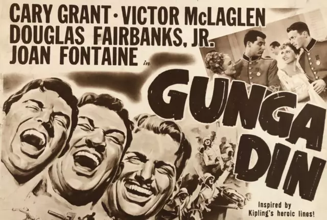 Gunga Din Half Sheet Movie Poster 1939 Cary Grant Douglas Fairbanks Jr Re 1949