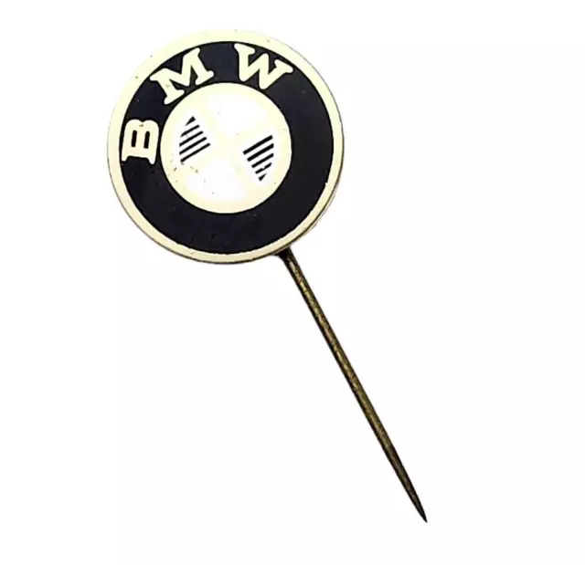 BMW Logo Emblem Vintage Automotive Metal Lapel Hat Stick Pin Round