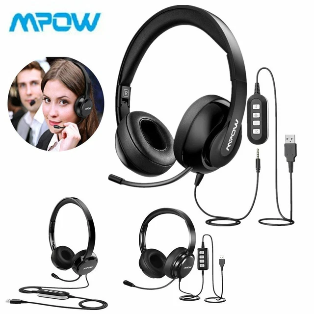 MPOW USB NOISE Cancelling Microphone Computer PC Headset