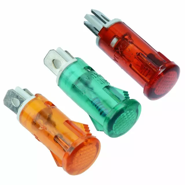 Red / Green / Amber 10mm Indicator Pilot Light 220V