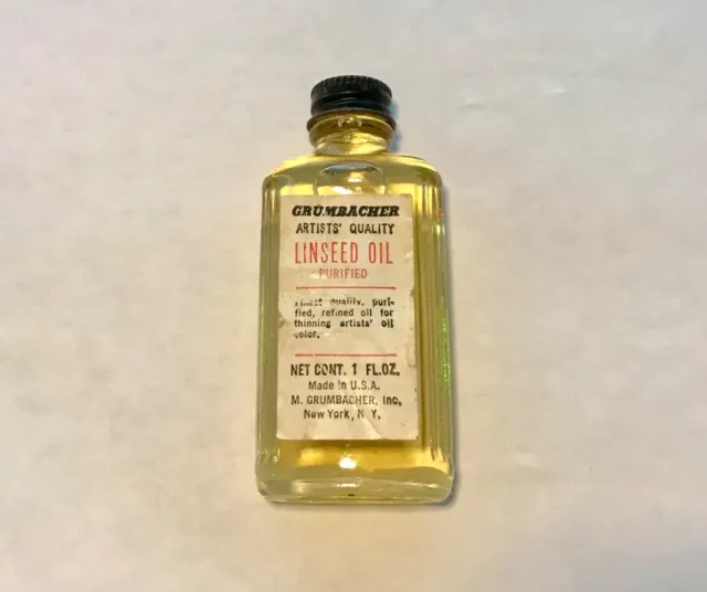 VINTAGE GRUMBACHER ARTIST Quality Linseed Oil New Old Stock 1 oz. $15. ...