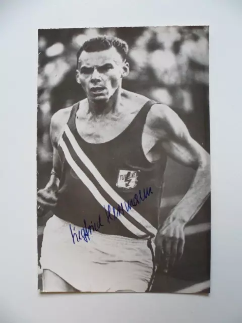 Siegfried Herrmann Leichtathletik signiert Turbine Halle DDR Sportler   N738