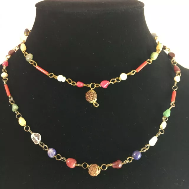 Multi Crystal Necklace Pearl Aventurine Citrine Rose Quartz Sodalite Tiger Eye