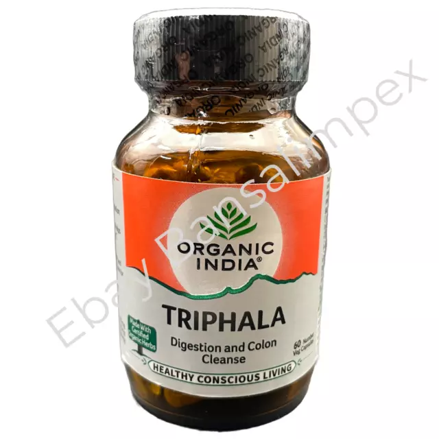 ORGANIC INDIA Triphala Cápsulas Digestión y Limpieza de Colon 60 Cápsulas