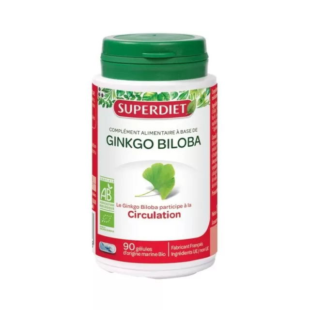 Ginkgo biloba bio circulation 90 gélules superdiet