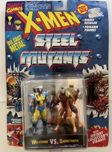 Marvel Comics Toy Biz X-Men Steel Mutants Wolverine vs Sabretooth