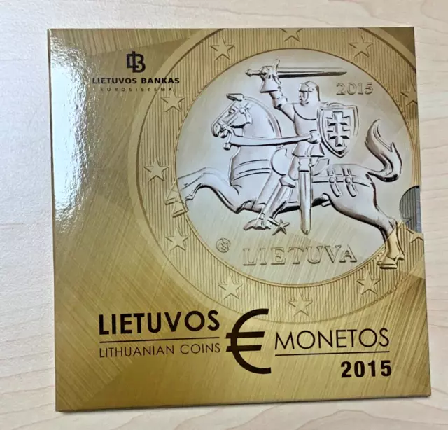 LITUANIE UNC 2015 Ensemble officiel de pièces de monnaie BU Mint 1 cent - 2...