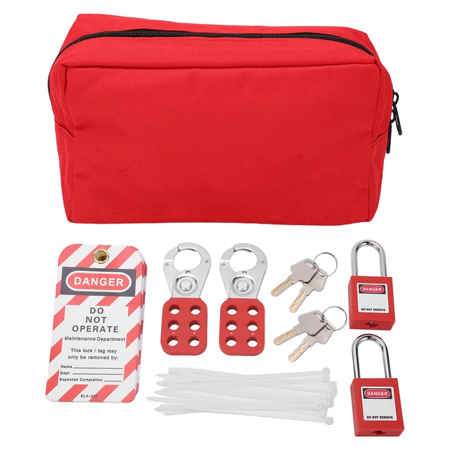 Kit blocco etichetta kit lotto elettrico include 2 x lucchetti di sicurezza 4 x tasti