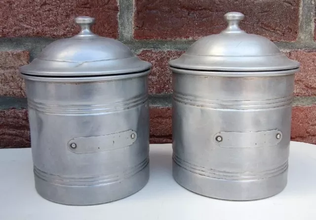 pots à épices anciens Vintage Décoration Intérieure Aluminium Paris H 15cm