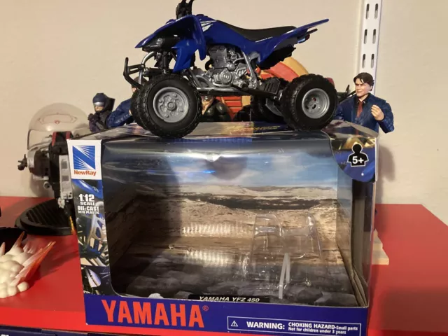 YAMAHA YFZ 450 ATV AZUL 1/12 MODELO DIECAST POR NEW RAY 42833 A GIJoe