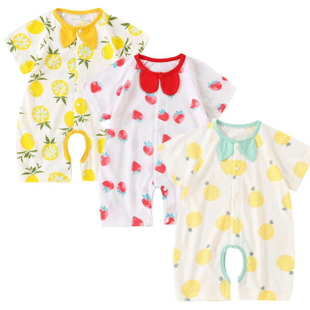 Tuta Tuta Tuta Neonato Bambini Ragazze Stampa Frutta Fragola