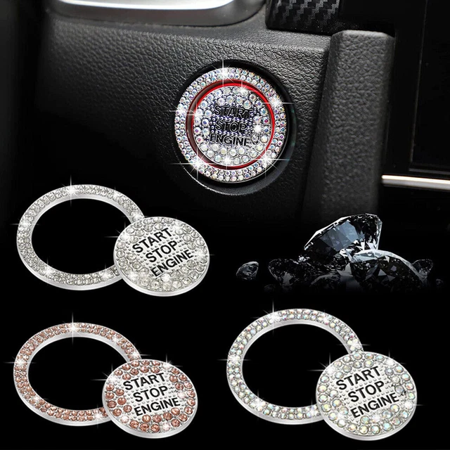Car Start Stop Engine Button Switch Diamond Ring Bling Decor Interior Accessory