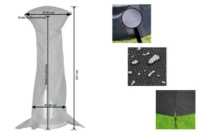 Heizpilz Abdeckung 96x61cm Aus Oxford-Stoff - Wasserdichte Schutzhülle Für Terrassenheizstrahler