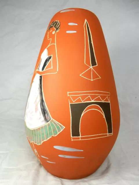 Schöne & seltene 50´s Design Marei Keramik Vase " Paris " 2002 / 24     10812 3