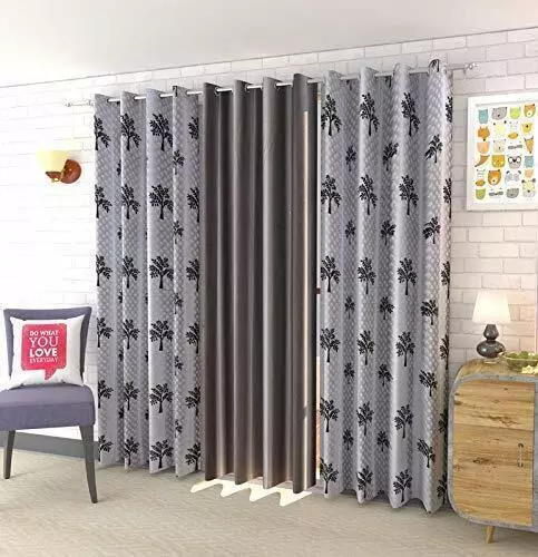 Juego de cortinas para ventana y puerta bohemias sombreadas con estampado...