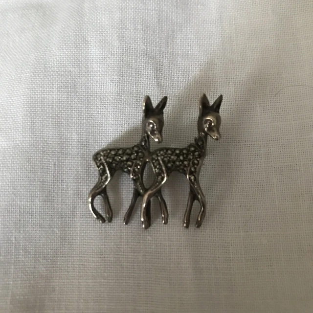 Broche Ancienne En Argent Massif Et Marcassite - 11 Grammes - Occasion Avec Traces D'usage