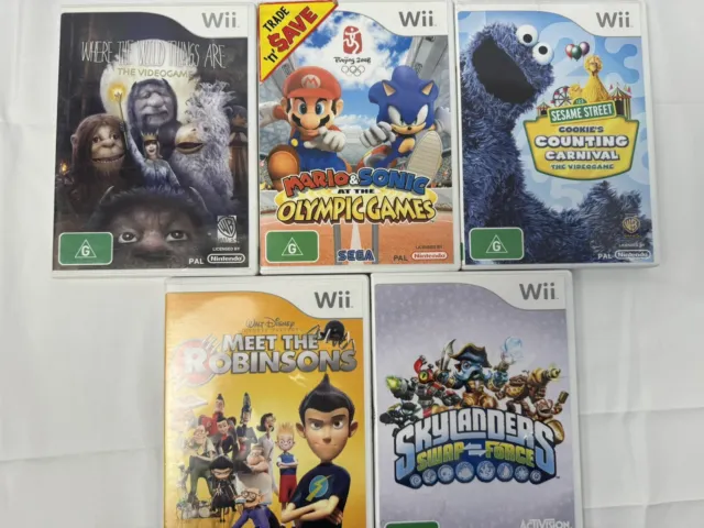 Nintendo Wii Bundle Lot Mario And Sonic Olympics Cookies Counting SkyLanders