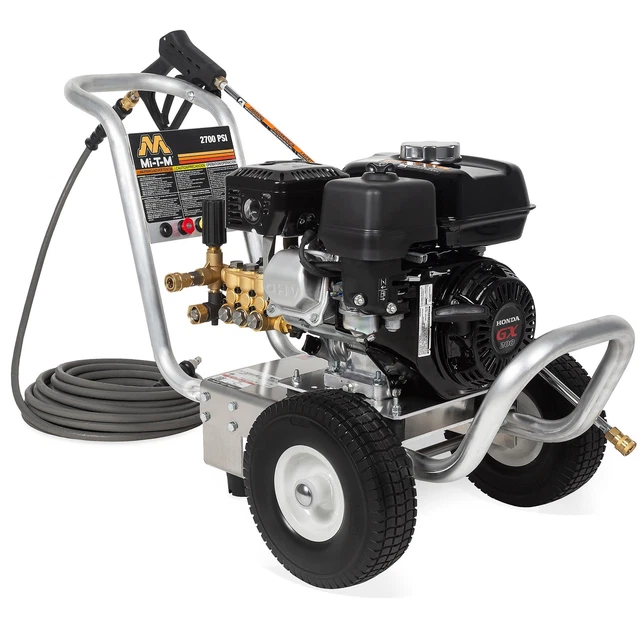 Mi-T-M Ca-2703-1Mmh 2700Psi 2.4Gpm Honda Aluminum Gas Belt Drive Pressure Washer
