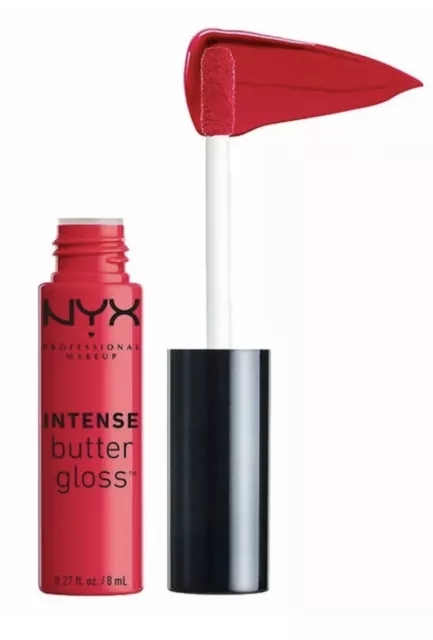 Nyx intense butter lip gloss, cherry custard, lips, gloss, make up, party, new