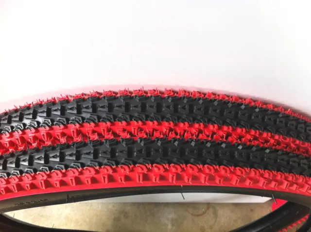 2Pcs Bicycle Tires 26" X 2.10 Vee Rubber 2-Tone Red Bmx Cycling Bike