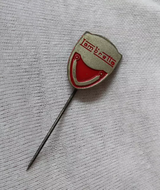 Lambretta Broche Pour Broche Badge Métal Émaillé Moto Années 60 Rare