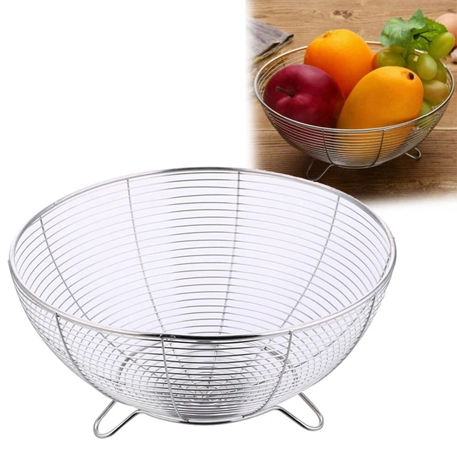 Cesta de frutas de verduras drenaje de alimentos encimera secado acero inoxidable