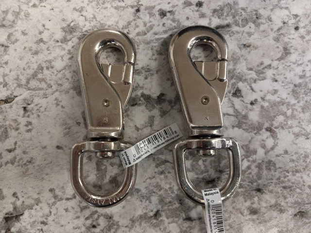 7/8" Eye Swivel Animal Tie Snap (x2)  rope chain hook latch dog yard farm barn