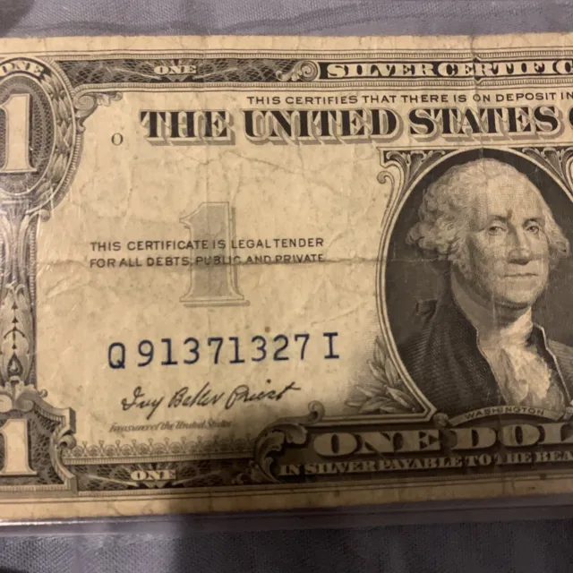 Series 1935 F One Dollar $1 Blue Seal Silver Certificate Rare Misprint US Money 2