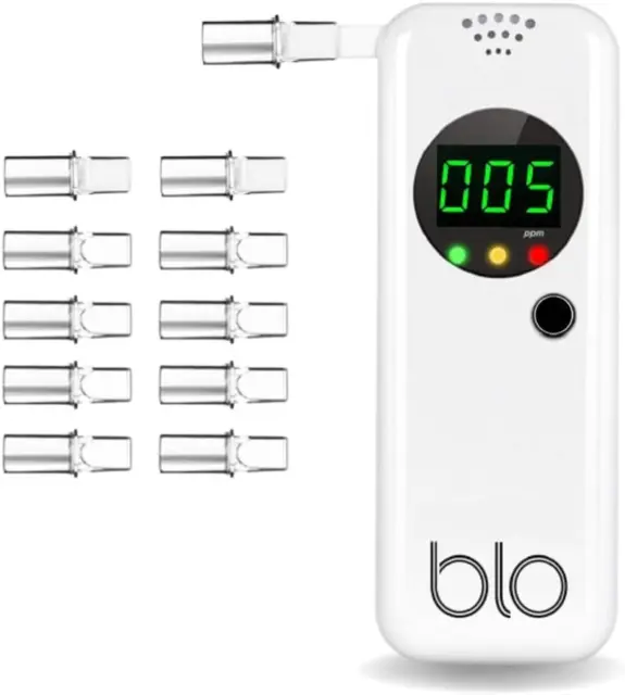 BLO Etilometro Portatile Con 10 Boccagli - Alcol Teste Con Schermo LCD Digitale