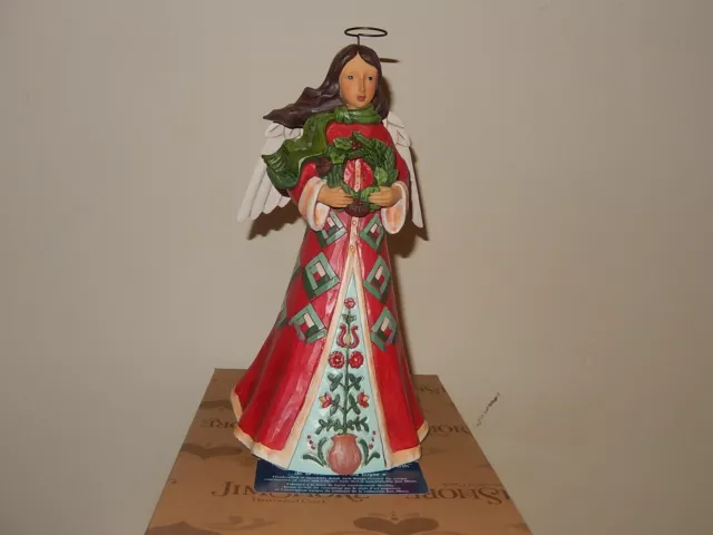 Jim Shore,  Heartwood Creek, Xmas figurine, Angel with Wreath, 6004246, NIBWT.