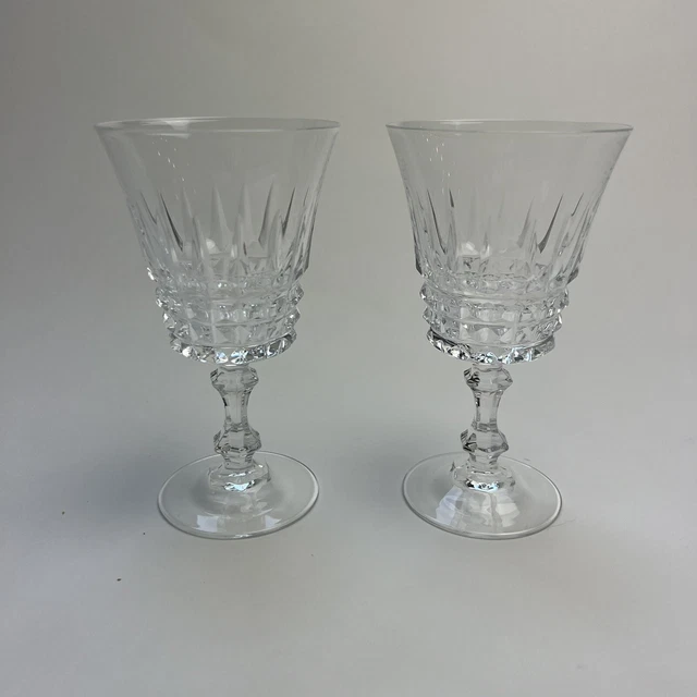 Vintage W.M Dalton 24% French Lead Crystal 2 Wine Goblets Unit No 2 In Box 2 box