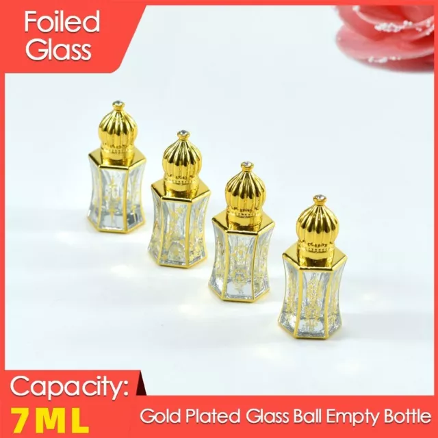 Gold Crown Shape Perfume Bottle Essential Oil Empty Container Roller Bottle