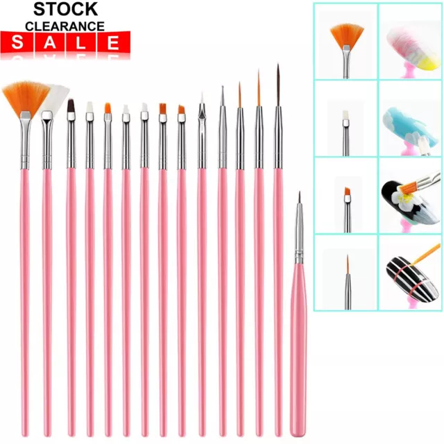 Artist Paint Brushes Set Acrylic Oil Watercolour Painting Craft Art White 15 pcs