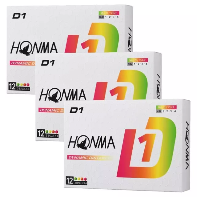 [3 dozen] HONMA Golf HONMA D1 Ball 2024 Model BT2401 Multicolor (36 pieces)
