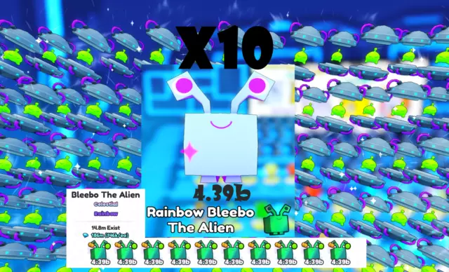 10x Rainbow Bleebo The Alien - Pet Simulator 99 - PS99 - Faaast Delivery