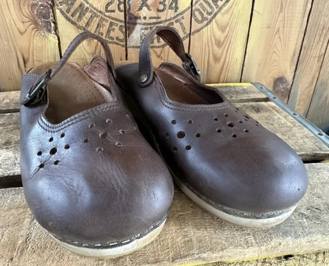 Dansko Women's Shoes Size 41 Slip-On Mule Clogs Brown Leather US Size 9.5