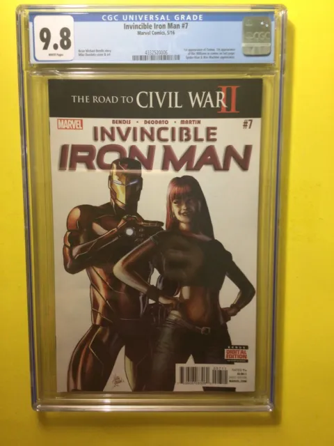 Invincible Iron Man #7 1st Cameo Appearance Of RiRi Williams CGC 9.8 Marvel 2016