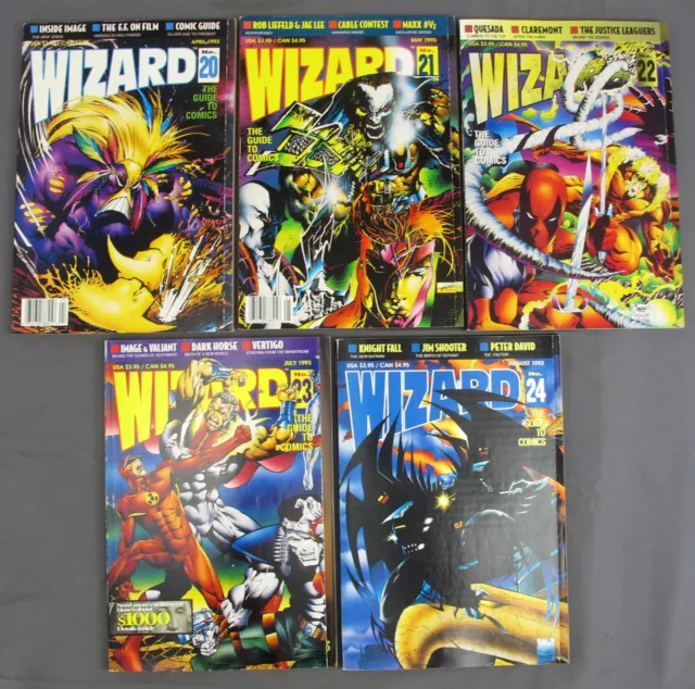 Wizard Comics Magazine #20 April #21 May #22 June #23 July #24 August 1993 VG