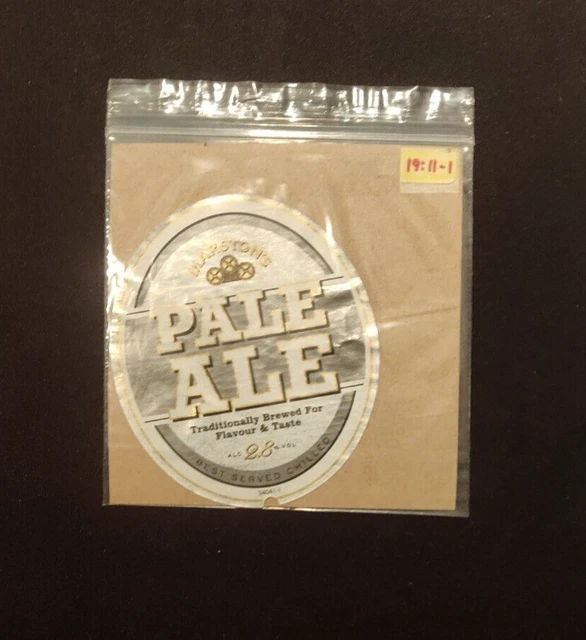 Marston's, Pale Ale, Beer / Ale Bottle Label - Burton Upon Trent UK - Man Cave