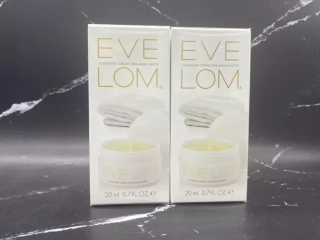 Lot/2 Eve Lom Cleanser Cream with Muslin Cloth - 20 ml / BNIB