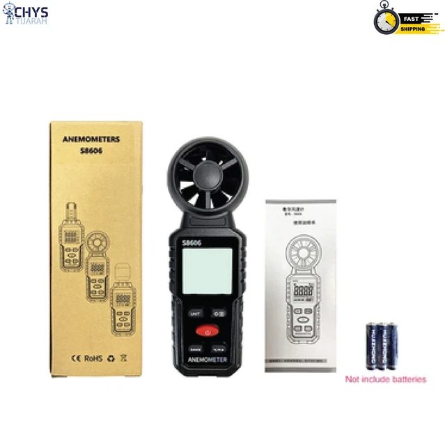 2-in-1 Big Head Anemometer Windmessgerät Test Luftmessung Innen Außen - mit Box