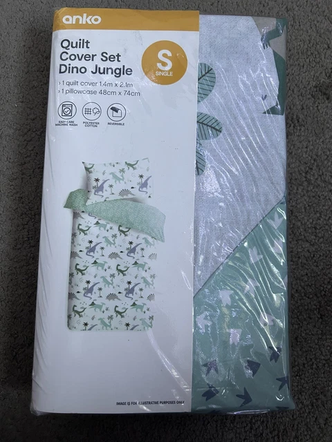 Dino Jungle Quilt Cover Set - Single Bed Size