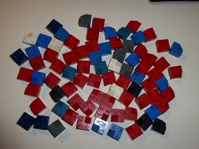 Lego Lot  81 Tuiles D'angle Intérieure Classiques Concave Référence 3046