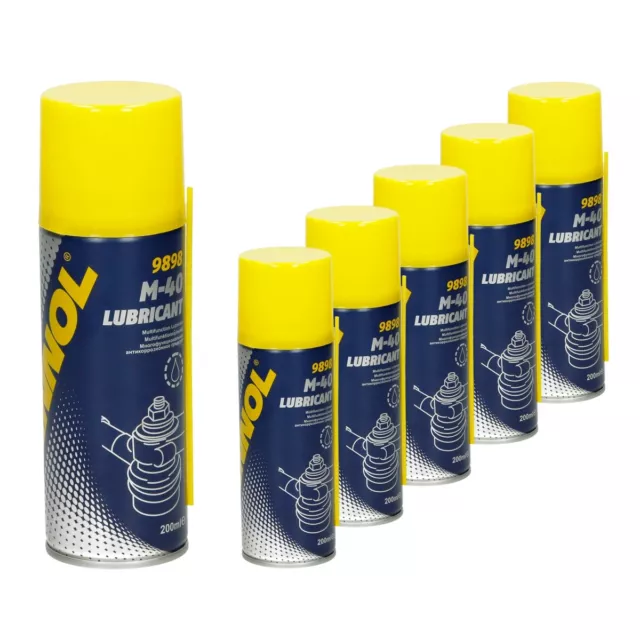 6 x 200ml MANNOL M-40 Lubrifiant antirouille 9898 Huile de fluage en aérosol