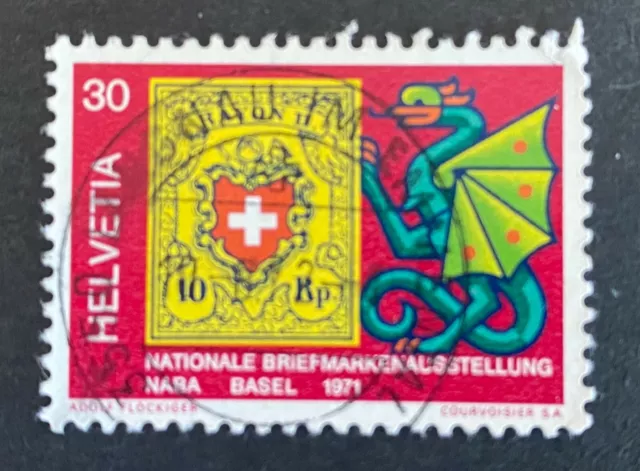Briefmarke Schweiz Helvetia Mi Mi 943 1971 30 Rp Nationale Briefmarke Basel