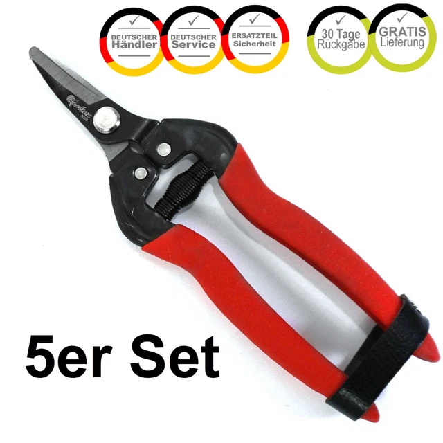 Profi 5er Set Lese Wein Reb Garten Schere für Wein Obst mit gebogener Klinge